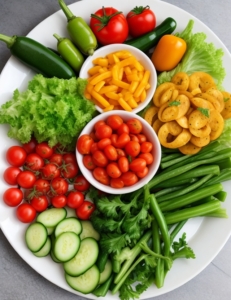 A plate of fresh vegetables