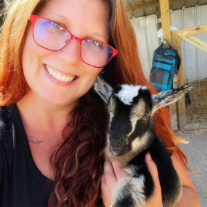 Faith with a baby goat