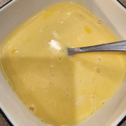 mixture of beaten eggs and cream