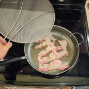 Frying bacon