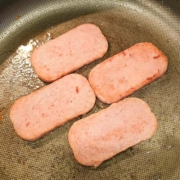 SPAM in a frying pan