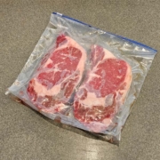 these steaks had approximately 24 hours to mellow with some honey rubbed into them
