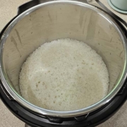 Cooked rice in a rice cooker