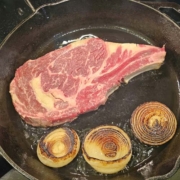 flipped onions add ribeye