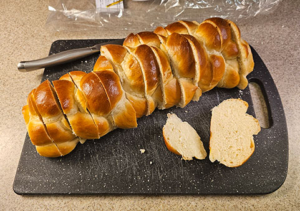 sliced challah bread