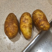 freshly washed potatoes